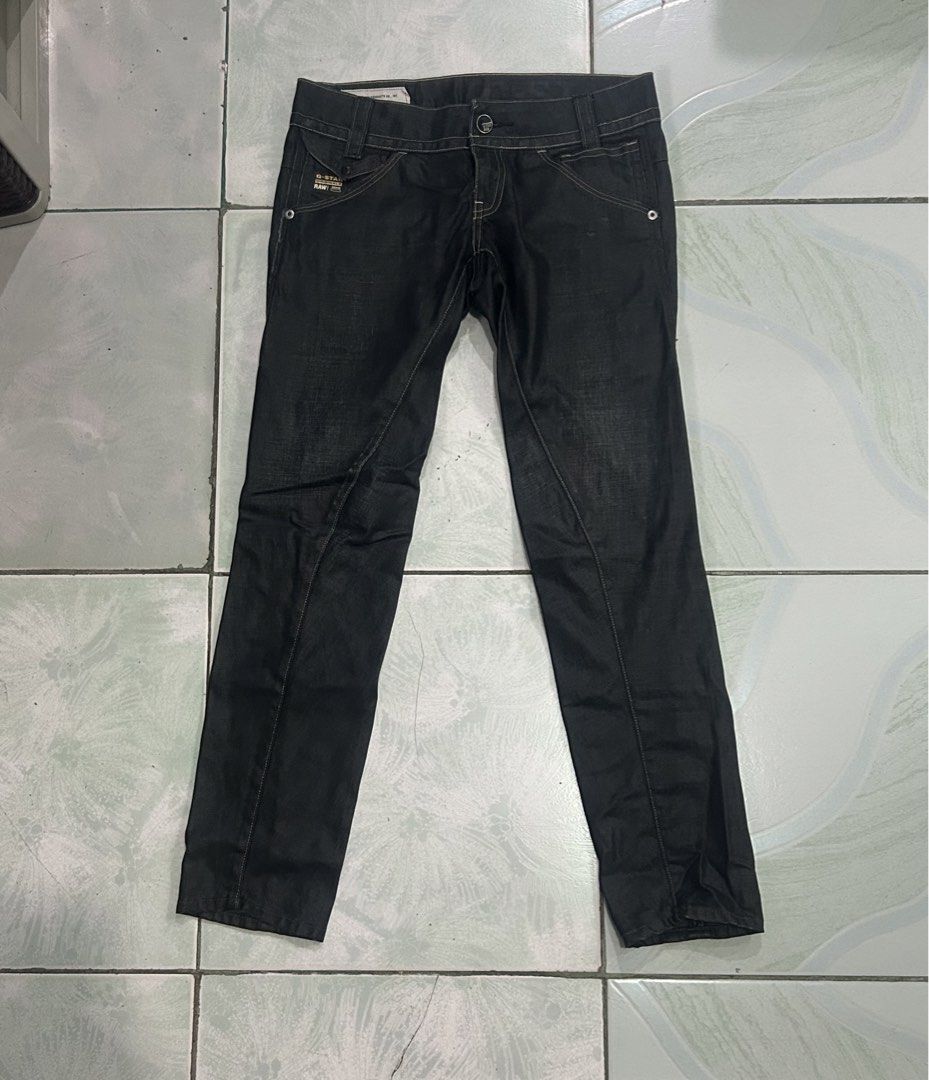 G STAR RAW DENIM DARK UNIQUE PANTS (Category: Jeans) located in Dasmarinas. Submitted by dnnr3rdyyyyy (Listing ID 1460176213, Image 1). Description: Dimensions Size 30 35.5 Length Zipper With Metal Buttons Unique Jeans for Women’s Big Pocket in a back Good Condition No Major Issues Black Leather Patch .