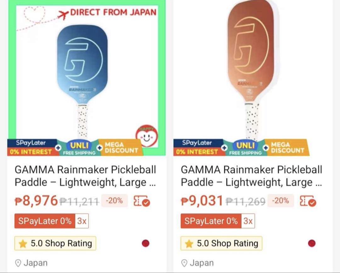 GAMMA Rainmaker 16mm Pickleball Paddle (Category: Racket and Ball Sports) located in Manila. Submitted by phennilo (Listing ID 1460226185, Image 2). Description: - GAMMA Rainmaker Pickleball Paddle - Striking Orange/Bronze color - 16mm thickness for optimal control - Features advanced Microbead Technology Perfect for Beginners to Intermediate .