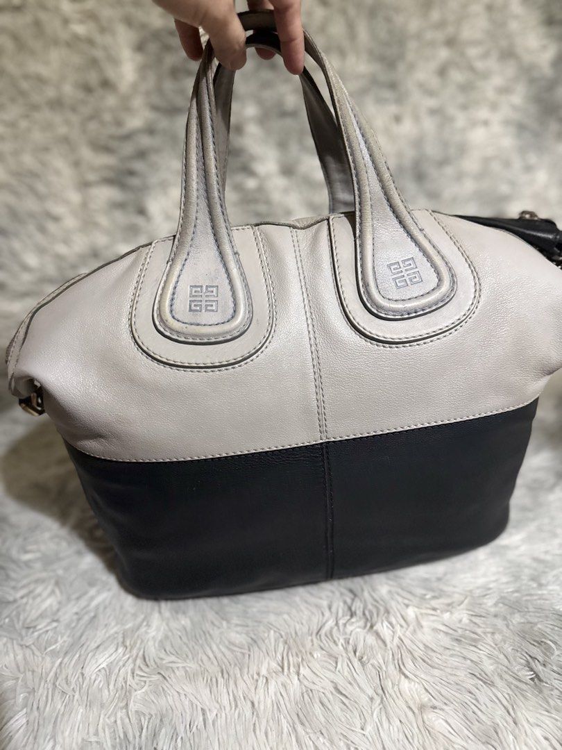 Givenchy Nightingale (Category: Luxury Bags & Wallets) located in Binan City. Submitted by jgca01 (Listing ID 1460184617, Image 2). Description: 100% authentic bi color - gray and black no inclusion signs of used on handles medium size good used condition money back if proven fake by authorized authenticator +sf or lalamove fee.