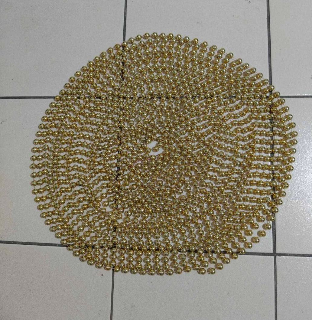 XMAS DISCOUNT!!! Gold Beaded String Garland for Christmas Tree & Holiday Decorations (Category: Other Home Decor) located in Quezon City. Submitted by oddduck02 (Listing ID 1460160648, Image 1). Description: - Round, shiny gold beads - Strung together on a thin cord - Approximate Size = 1/2in. each - Length = 64ft. & 2in. - Perfect for Christmas. - Easy to hang - Reason for selling = Cleaning house .