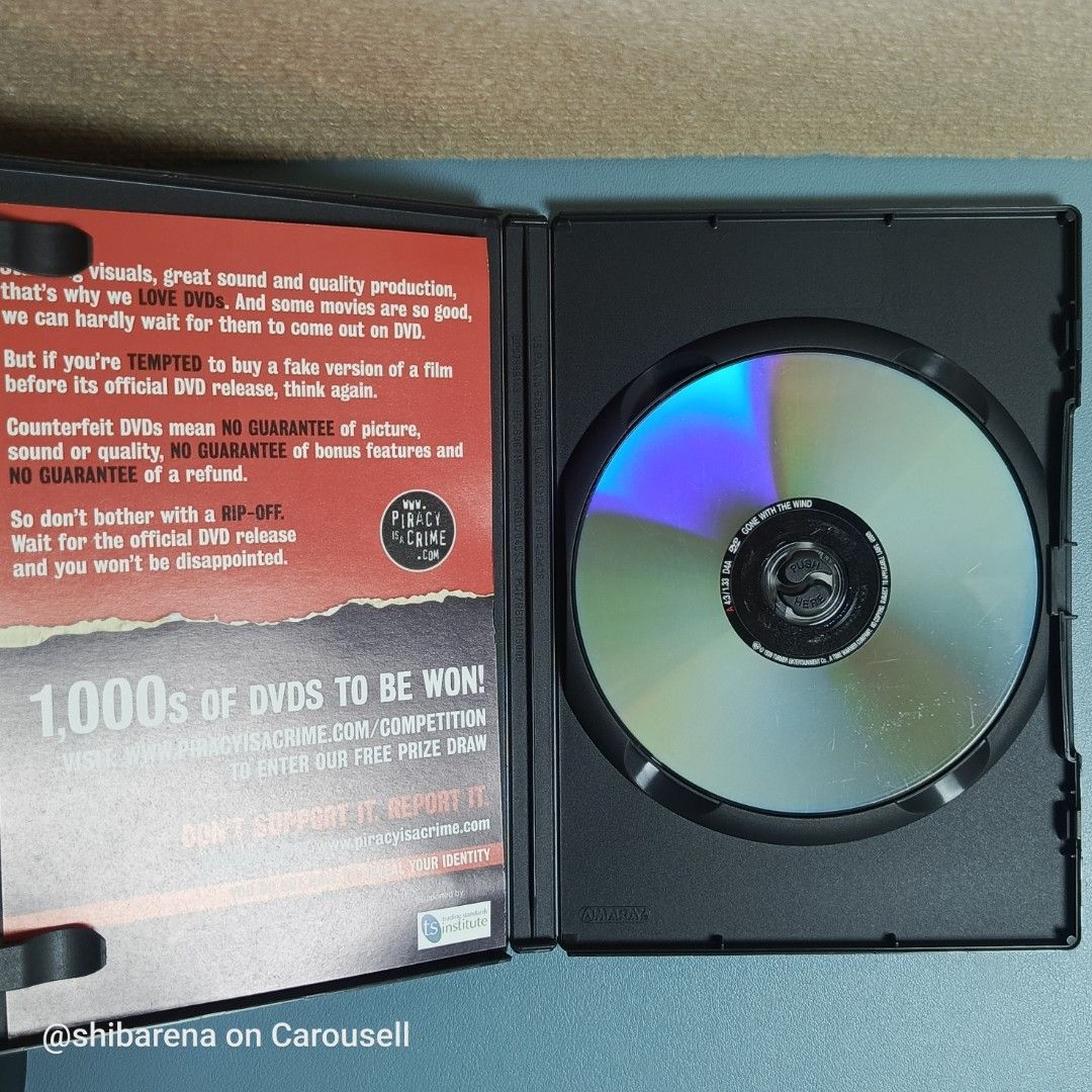 Gone With The Wind DVD - Region 2 PAL (Category: CDs & DVDs) located in Cebu City. Submitted by shibarena (Listing ID 1460216152, Image 3). Description: - Gone With The Wind DVD - Region 2 PAL (Pre-owned) - Award-winning: 10 Academy Awards, including Best Picture (1939) - Features: Interactive menus and scene access - Languages: English, French, Italian, Dutch, Arabic, Spanish, German - Subtitles: English, French, Dutch, Italian, Arabic, Spanish,