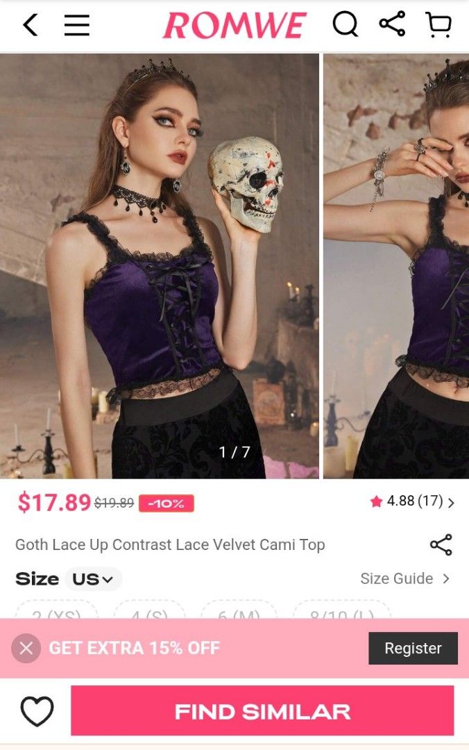 Gothic Lace Halloween Corset Romwe (Category: Sleeveless) located in Mexico. Submitted by dazzy_dressup (Listing ID 1460201475, Image 2). Description: - xs on tag but can fit to small - no issue - b/new w/ tag.