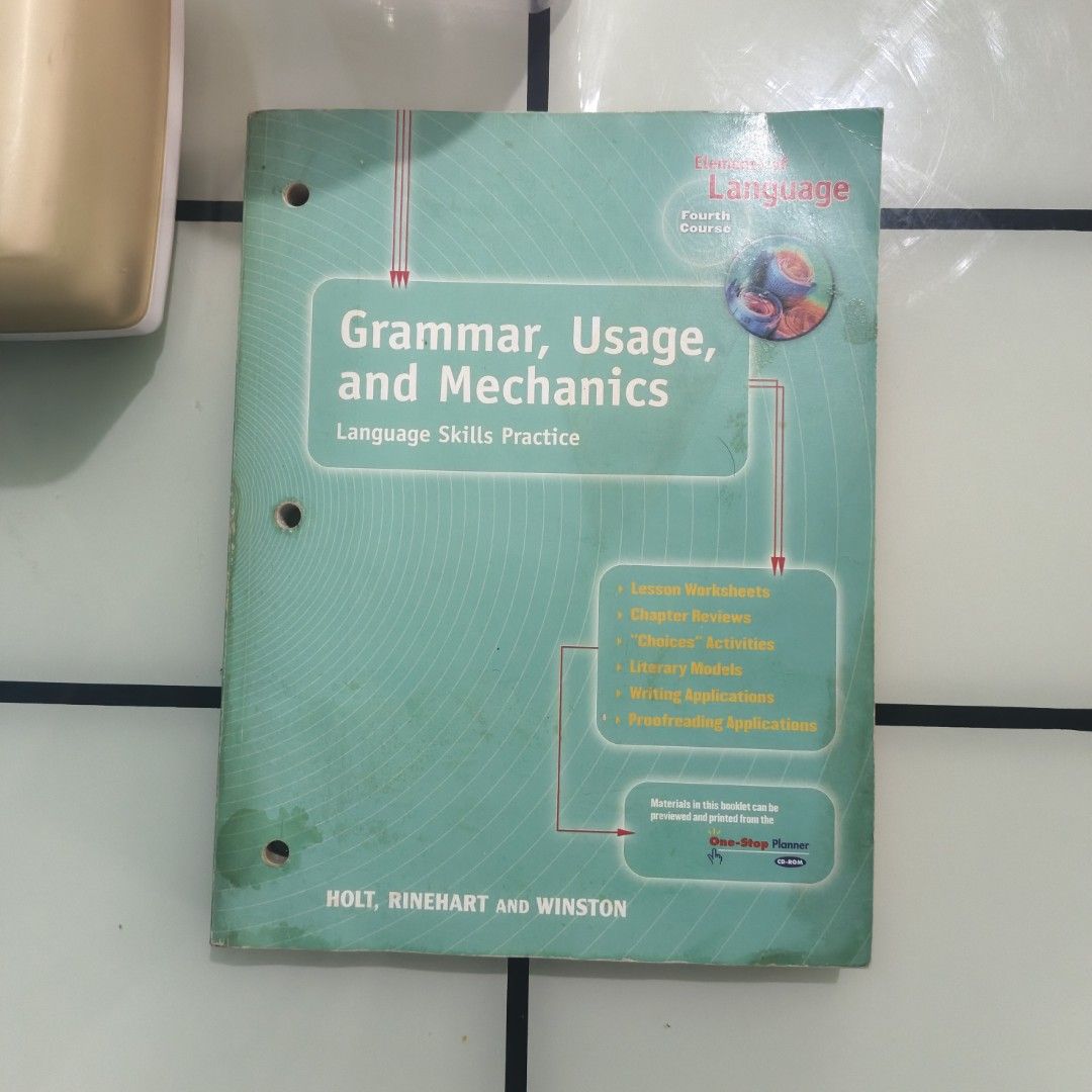 Grammar, Usage, and Mechanics: Language Skills Practice (Category: Textbooks) located in Caloocan City. Submitted by fooleveunder (Listing ID 1460134243, Image 1). Description: by Holt, Rinehart, and Winston English textbook 409 pages.