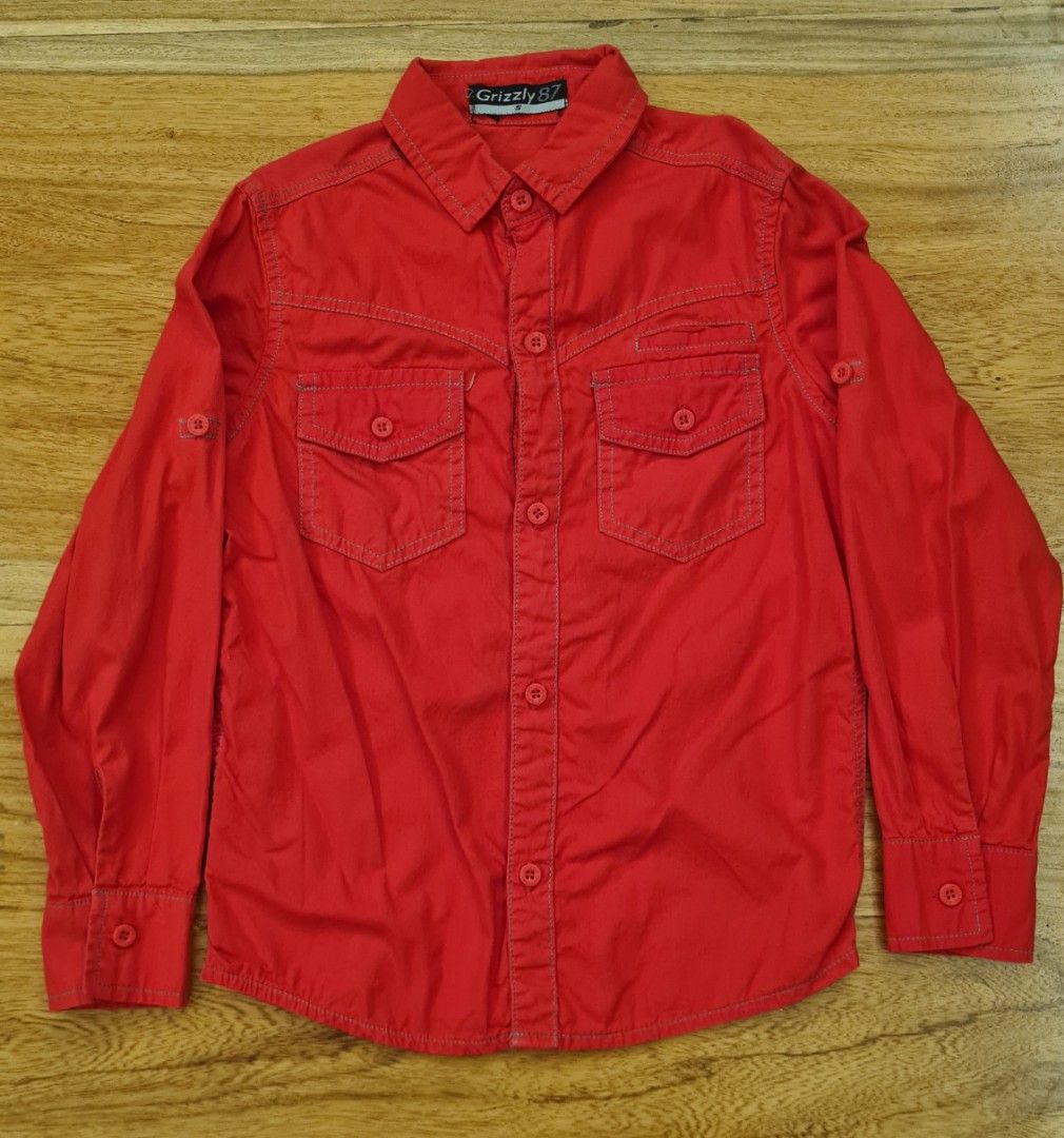 Grizzly 87 Button Down Long Sleeves for Kids (Category: Babies & Kids Fashion) located in Cavite. Submitted by helpusdeclutter (Listing ID 1460221653, Image 1). Description: Grizzly 87 Button Down Long Sleeves Store bought. In great condition Color Red Size Small. Can fit 6-8 years old. Selling for 300 only..