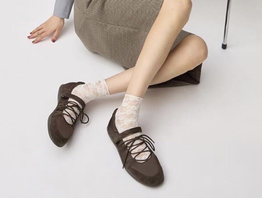 GU brown lace up ballet sneakers (Category: Sneakers) located in Makati City. Submitted by kaykutz (Listing ID 1460163810, Image 2). Description: No tag but never worn, just tried on indoors. You can check soles of shoes. Size 5/5.5 22.5cm .