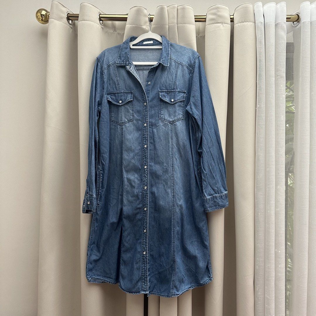 GU Denim Button Down Longsleeve Dress (Category: Dresses) located in Cainta. Submitted by tooonico (Listing ID 1460219519, Image 1). Description: RFS: Decluttering MOP: GCash/Maya/Maribank/UB .