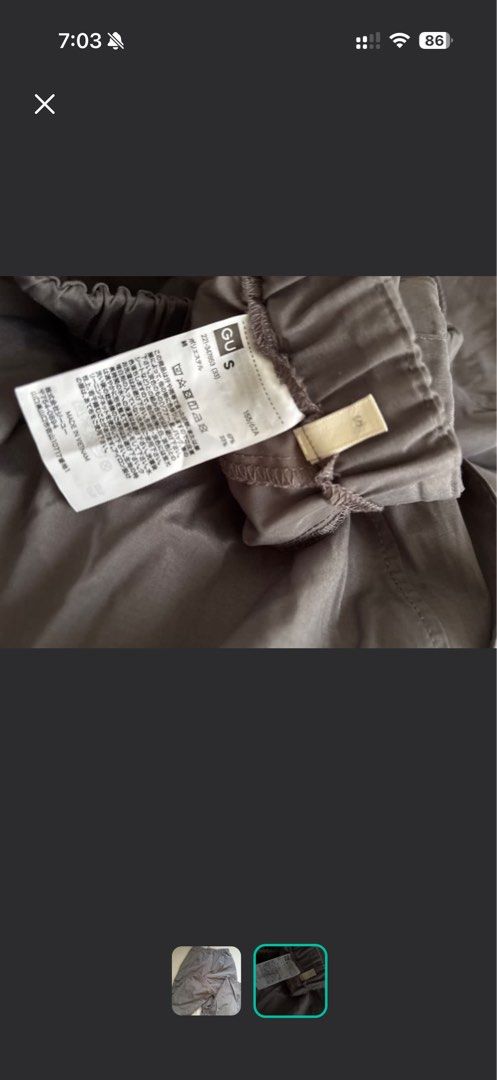 RUSH GU gray cargo pants (Category: Other Bottoms) located in Manila. Submitted by matchacoded (Listing ID 1460216703, Image 2). Description: bought this on carou but its highwaist pala. didnt like the fit as i want a low rise. looks cute tho! and in good condition.