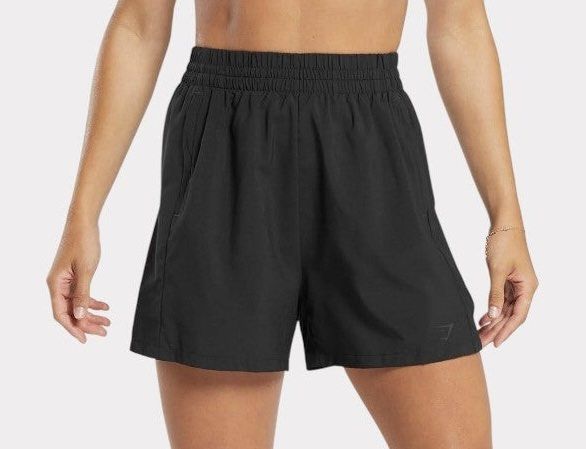 GYMSHARK WOVEN ZIP POCKET SHORTS (Category: Activewear) located in Makati City. Submitted by jnc__apparel (Listing ID 1460113347, Image 1). Description: 🏷️ GYMSHARK WOMENS WOVEN ZIP POCKET SHORTS 📌 Waist: 28-32 📌 Length: 15 📌 Size: Small on tag ~ can fits up to large 📌 Condition: Like new 📌 Color rate: 10/10 📌 Issue: None ✅ Washed and ready to wear.