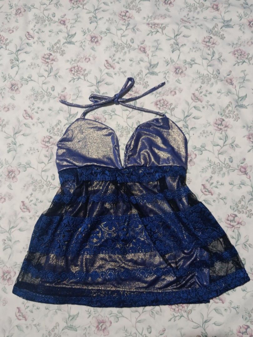 halter-neck babydoll top (Category: Others Tops) located in Manila. Submitted by itzme_acquaria (Listing ID 1460213101, Image 1). Description: REWORK🪡✨ - Front and Back ( check pic. ) - Backless - need inner ( tube ).