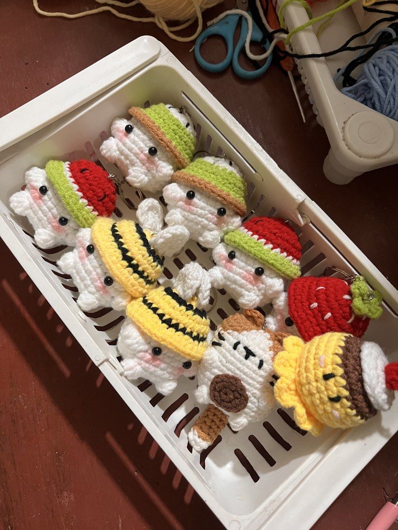 Handmade crochet keychains and pots (Category: Handmade Craft) located in Manila. Submitted by trishiadosdos (Listing ID 1460217711, Image 2). Description: Looking for a handmade gift for you loved ones? I gotchu! These crocheted keychains and pots might be the one ❤️ Crocheted Keychains, flowers, and flower pots are available here! - 100% handmade with love - made to order - can make any keychains you like - perfect for gifts and for personal - 
