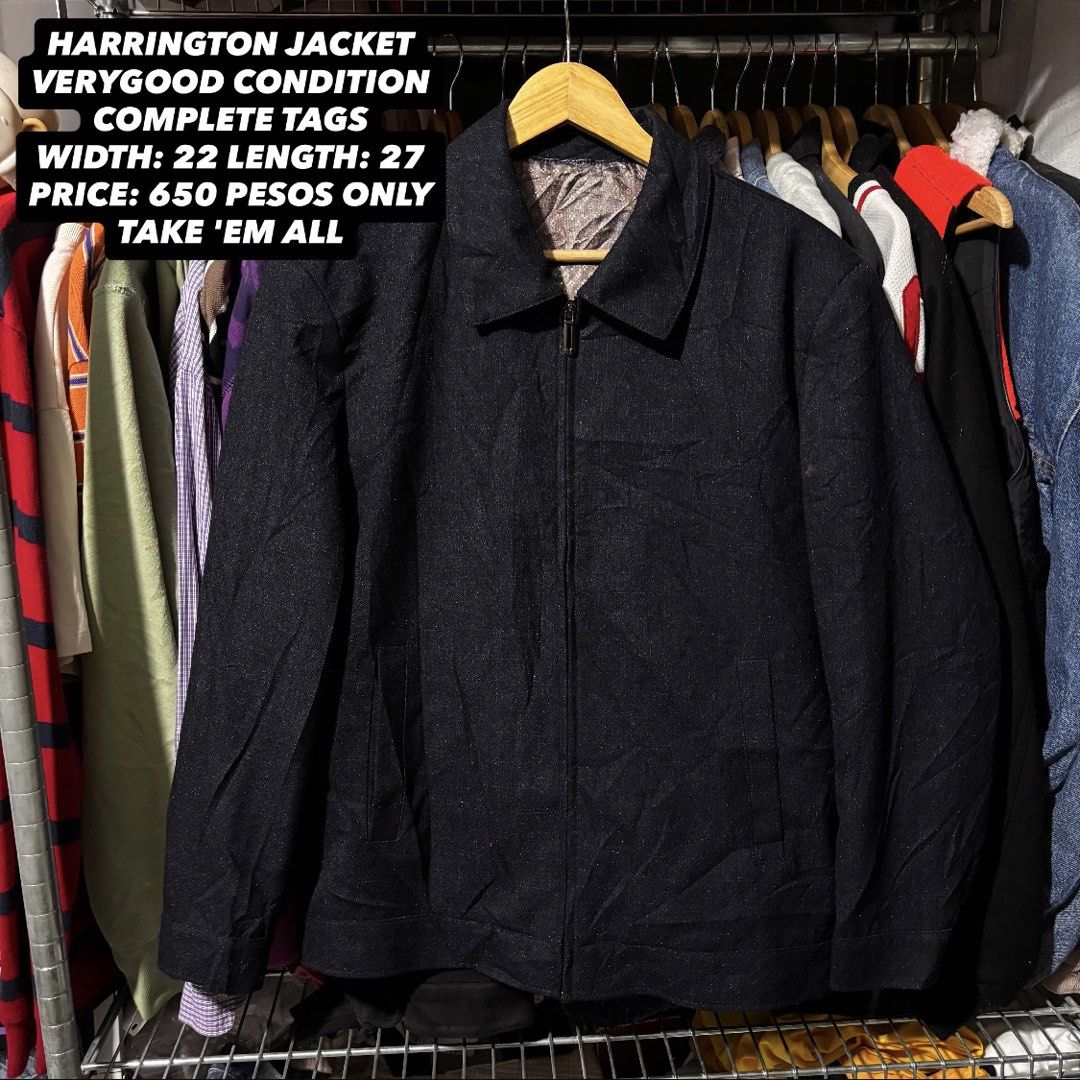 Harrington Jacket - Very Good Condition (Category: Coats, Jackets and Outerwear) located in Caloocan City. Submitted by bonsatocha43876 (Listing ID 1460252321, Image 1). Description: - Harrington Jacket - Complete Tags Attached - Width: 22 inches - Length: 27 inches - Price: 650 pesos.
