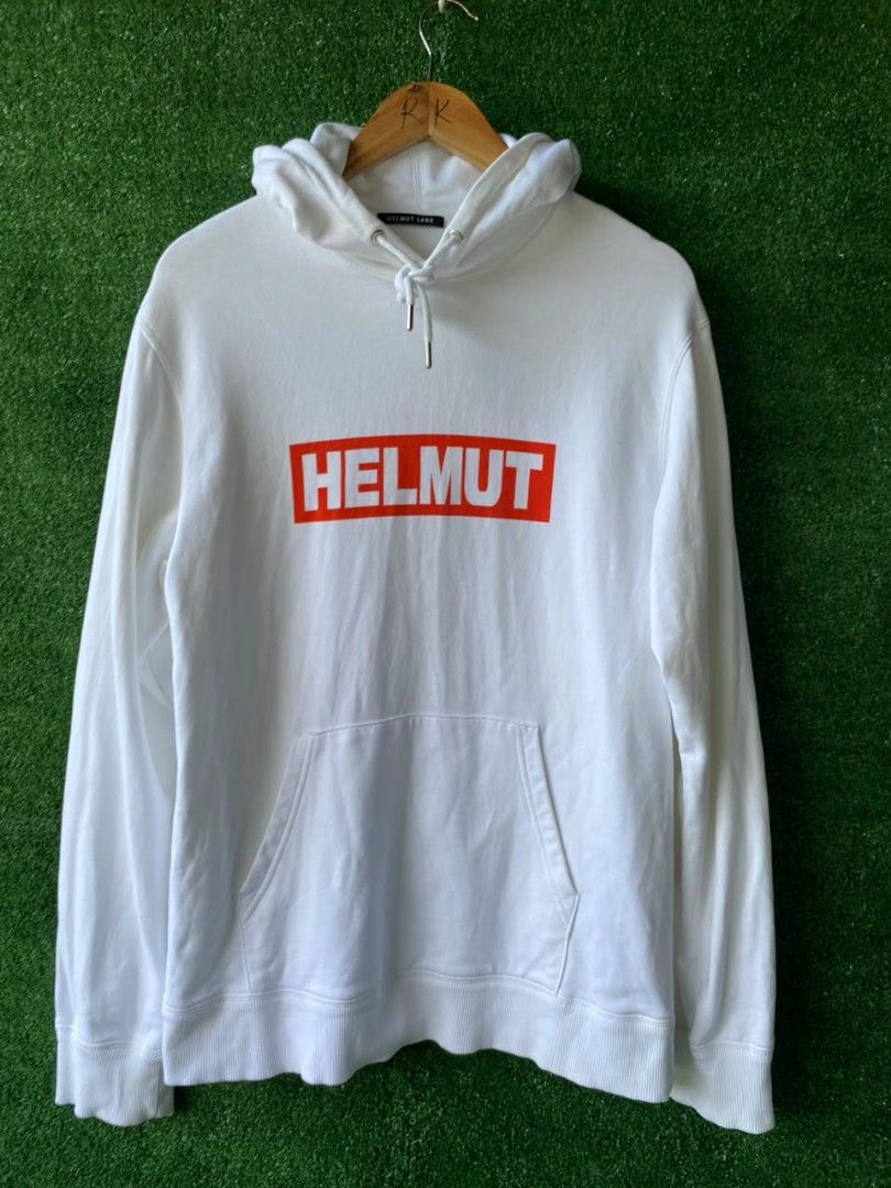 Helmut Lang HL Logo Hoodie White (Category: Luxury Apparel) located in Zamboanga. Submitted by rkrey (Listing ID 1460226050, Image 1). Description: Helmut Lang Box Logo White Hoodie Width 23.5 inches Length 30 inches No Issue & in Excellent Condition.