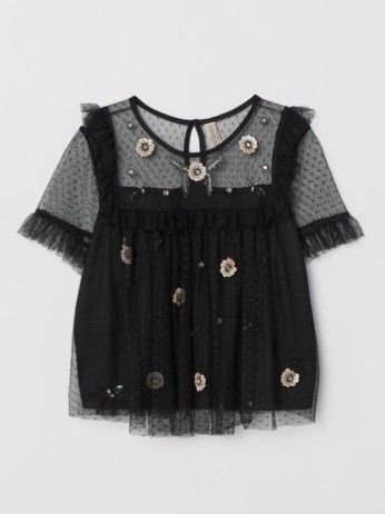 h&m black sequin mesh embellished top (Category: Sleeveless) located in Quezon City. Submitted by eunzaay (Listing ID 1460287730, Image 1). Description: ♡ fits s-m, no ww ♡ measurements: see measuring tape in photos for reference ♡ h&m ♡ rfs: don't reach for it anymore ♡ no flaws, like new ♡ feel free to haggle/nego!.