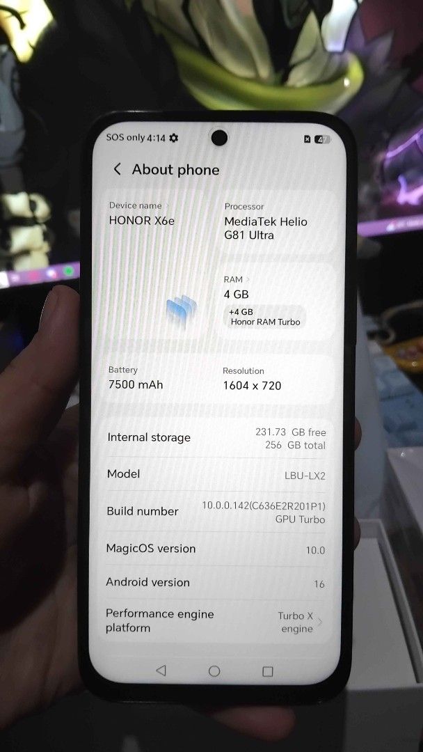 Honor X6e Brand new (Category: Android Others) located in Manila. Submitted by boopys_bookshelf (Listing ID 1460230684, Image 2). Description: RFS: Panic buy/Not my preferred phone - Still new and unused with complete set and box (with charger and casing) - Recently just bought it since Sept 4 - New but cannot provide receipt bc it has personal info.