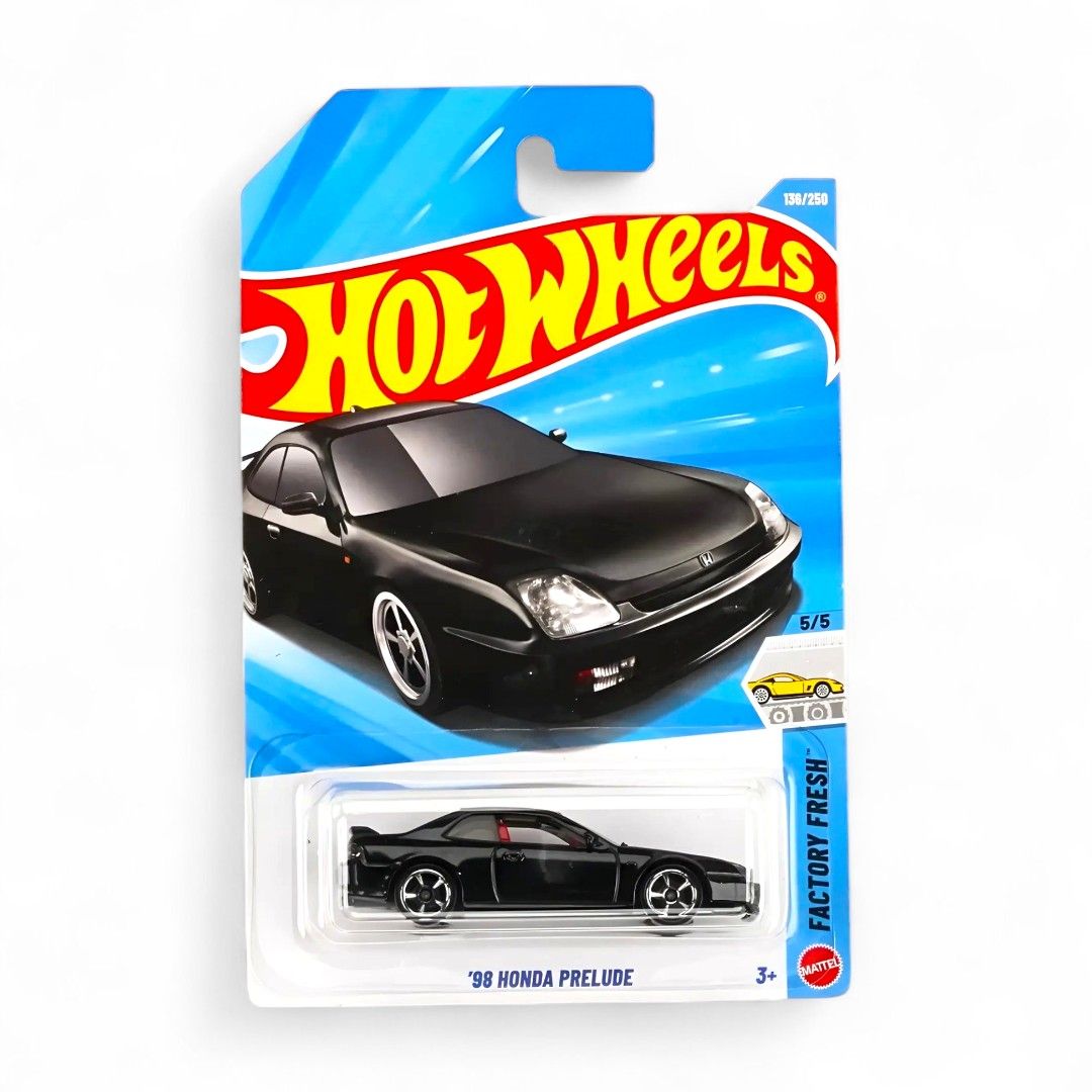 Hot Wheels 98 Honda Prelude 1:64 scale model (Category: Vehicle & Diecast Models) located in Pasig City. Submitted by kumiko08 (Listing ID 1460299319, Image 2). Description: Php 350 each! 📌 brand new on box 📌 authentic product by Mattel 📌 box may have some creases from storage and shipping 📌 not for mint card collectors 📌 recommended for age 3 and above 📌 1/64 scale model.