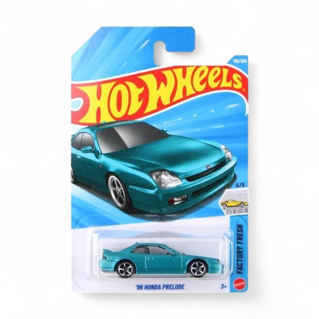 Hot Wheels 98 Honda Prelude 1:64 scale model (Category: Vehicle & Diecast Models) located in Pasig City. Submitted by kumiko08 (Listing ID 1460299319, Image 1). Description: Php 350 each! 📌 brand new on box 📌 authentic product by Mattel 📌 box may have some creases from storage and shipping 📌 not for mint card collectors 📌 recommended for age 3 and above 📌 1/64 scale model.