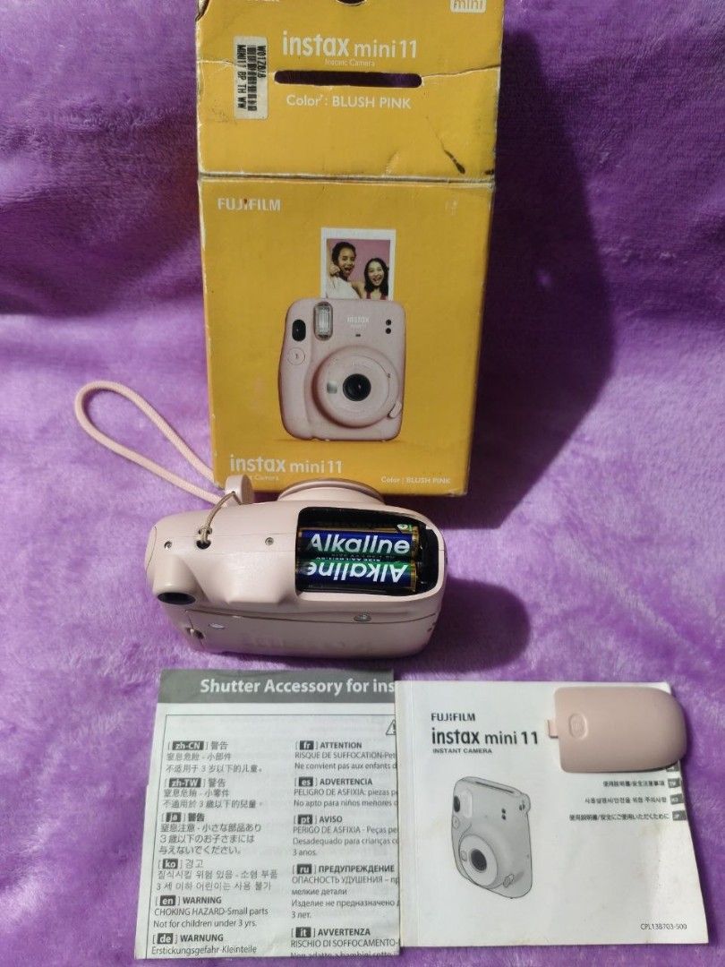 Instax Mini 11 (Blush Pink) (Category: Cameras) located in Manila. Submitted by jakath_0320 (Listing ID 1460147222, Image 3). Description: * Bought for P5,000 last Christmas * Still works perfectly * No major scratches on the body * Comes with its original box, strap * Includes 7 films inside and 2 Alkaline battery Testing all you want Mode of Payment (MOP): Gcash, Go tyme or Bank Transfer We can do meet up: Makati, Pasay and Antipolo bayan Only 