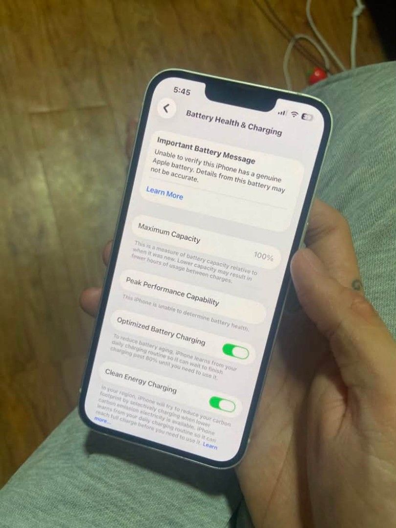 iphone 13 128gb (Category: iPhone 13 Series) located in Manila. Submitted by mightyocean_85ab98 (Listing ID 1460299032, Image 3). Description: issue replace battery lang.