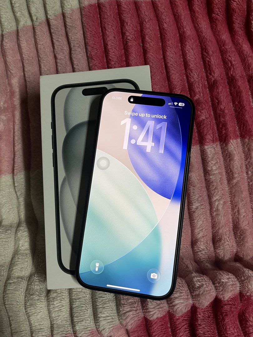 iPhone 15 (Category: iPhone 15 Series) located in Alaminos. Submitted by safetiger_fe542c (Listing ID 1460157519, Image 1). Description: Including box and cable.