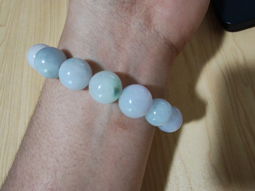 Jade Bracelet (Category: Luxury Accessories) located in Bacoor. Submitted by jadeitemaster (Listing ID 1460132316, Image 3). Description: High Quality Type A Jadeite!!! Minimal stonelines and skin No cracks, looks so neat and perfect. Size not uniform. Color: White, purple to pink hue, blue. This quality retail for 30K+ pesos in mall. You will not regret buying this! Available 1 as of now. Please message me here for sure buyer. Ship: LBC COP 30% 