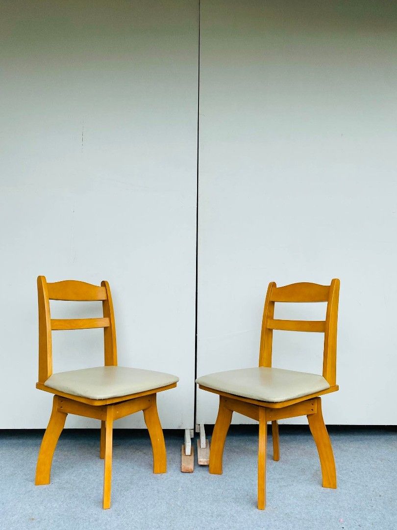 "JAPAN SURPLUS" 2PCS NITORI SWIVEL DINING CHAIRS (Category: Announcements) located in Bustos. Submitted by mherzkie05 (Listing ID 1460176181, Image 3). Description: "JAPAN SURPLUS" 2PCS NITORI SWIVEL DINING CHAIRS SIZE: 18L" x 18W" x 17Sh" x 32H" inches (AS-IS ITEM) IN GOOD CONDITION.