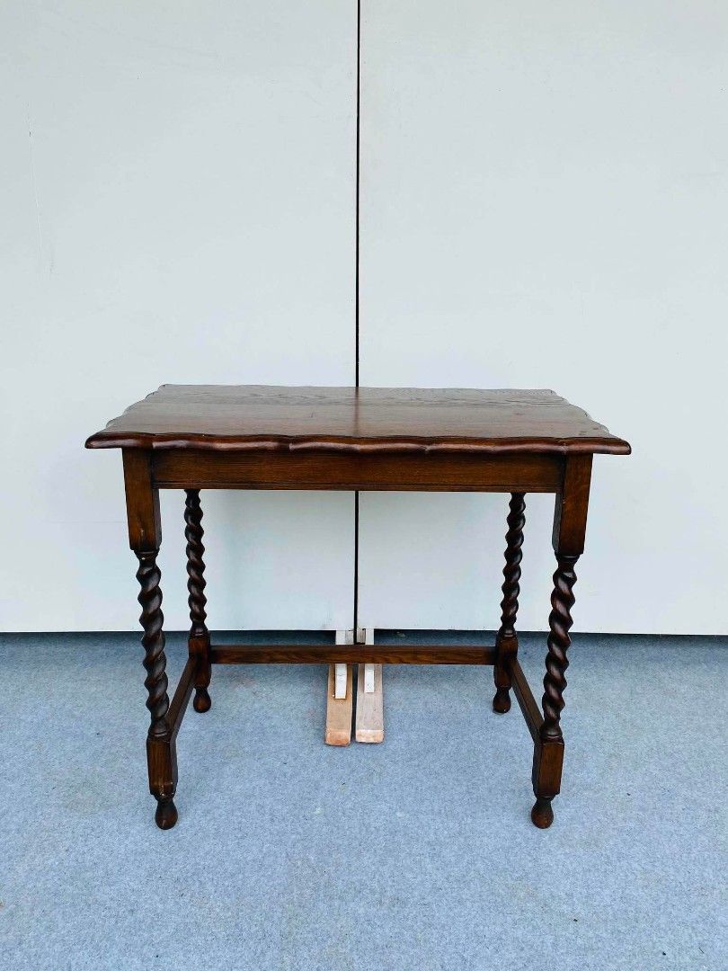 "JAPAN SURPLUS" VINTAGE SOLID WOOD CONSOLE TABLE / SMALL VINTAGE WORK DESK (Category: Tables & Sets) located in Bustos. Submitted by mherzkie05 (Listing ID 1460175700, Image 3). Description: "JAPAN SURPLUS" VINTAGE SOLID WOOD CONSOLE TABLE / SMALL VINTAGE WORK DESK SIZE: 32L" x 18W" x 29.5H" inches (AS-IS ITEM) IN GOOD CONDITION.