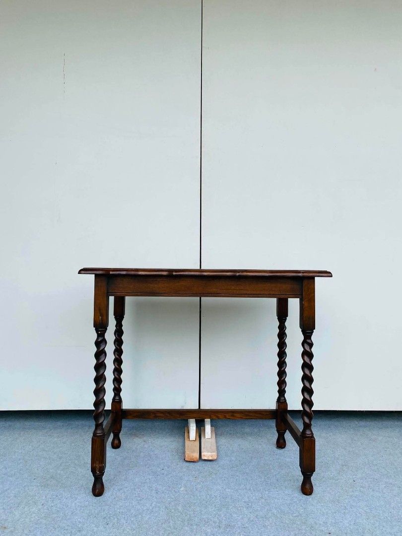 "JAPAN SURPLUS" VINTAGE SOLID WOOD CONSOLE TABLE / SMALL VINTAGE WORK DESK (Category: Tables & Sets) located in Bustos. Submitted by mherzkie05 (Listing ID 1460175700, Image 1). Description: "JAPAN SURPLUS" VINTAGE SOLID WOOD CONSOLE TABLE / SMALL VINTAGE WORK DESK SIZE: 32L" x 18W" x 29.5H" inches (AS-IS ITEM) IN GOOD CONDITION.