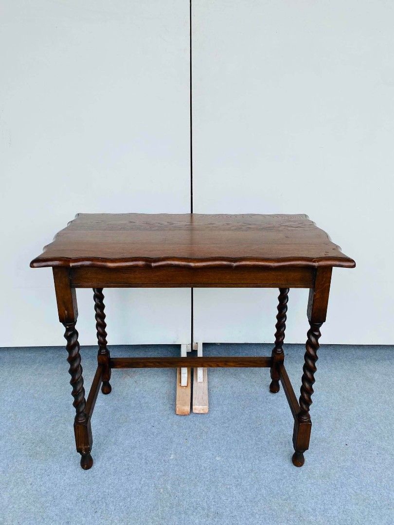 "JAPAN SURPLUS" VINTAGE SOLID WOOD CONSOLE TABLE / SMALL VINTAGE WORK DESK (Category: Tables & Sets) located in Bustos. Submitted by mherzkie05 (Listing ID 1460175700, Image 2). Description: "JAPAN SURPLUS" VINTAGE SOLID WOOD CONSOLE TABLE / SMALL VINTAGE WORK DESK SIZE: 32L" x 18W" x 29.5H" inches (AS-IS ITEM) IN GOOD CONDITION.