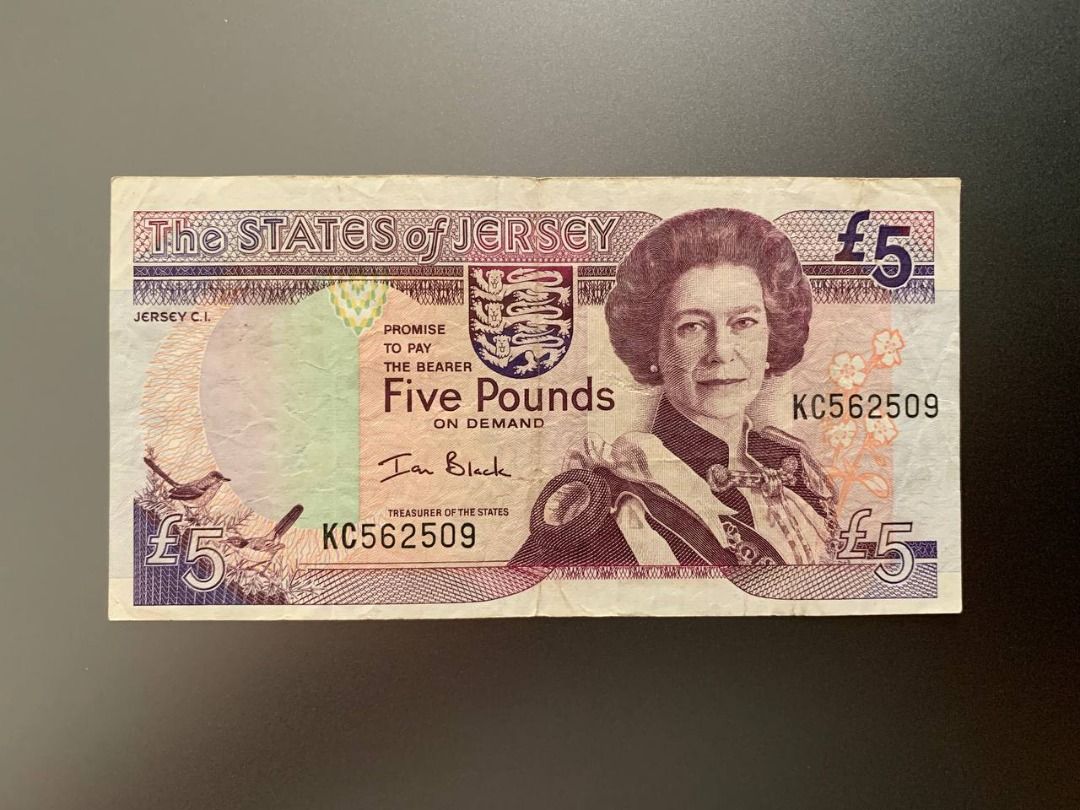 Jersey 5 Pounds Banknote (Category: Currency) located in Indang. Submitted by vykolektor (Listing ID 1460194854, Image 1). Description: Jersey 5 pounds Condition in photos.