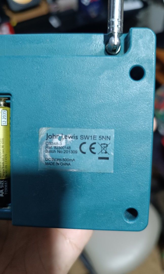John Lewis DAB/FM Digital Radio (Category: Portable Music Players) located in Midsayap. Submitted by macoy.picker (Listing ID 1460121236, Image 3). Description: John Lewis DAB/FM Digital Radio Working using batteries Issue: walang cover ang battery and ang 5v usb untested.