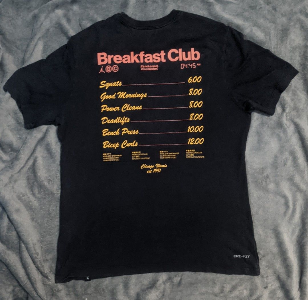 Jordan Breakfast Club Dri-Fit (Category: Tshirts & Polo Shirts ) located in San Ildefonso. Submitted by tripniberto (Listing ID 1460132908, Image 1). Description: Jordan Dimes:21/28L Issue: Need Wash, Sign of use(color) Color Rate: 9/10(or better) (lighting may affect the color on images) MOP: gcash MOD: j&t(+sf) NO RUSH SHIPPING!!! (3-5days Ship out!) please manage your expectations this is ukay items PM if interested 📩 Bulacan 📍.