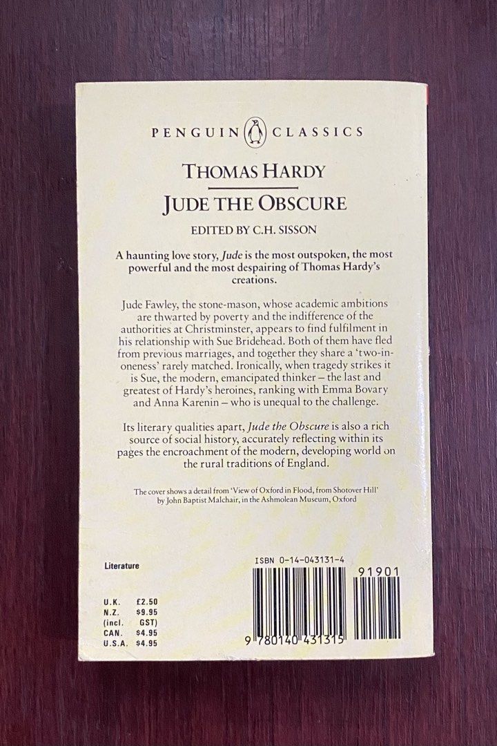 JUDE THE OBSCURE - THOMAS HARDY (Category: Storybooks) located in Manila. Submitted by liilyyreadss (Listing ID 1460170968, Image 2). Description: .