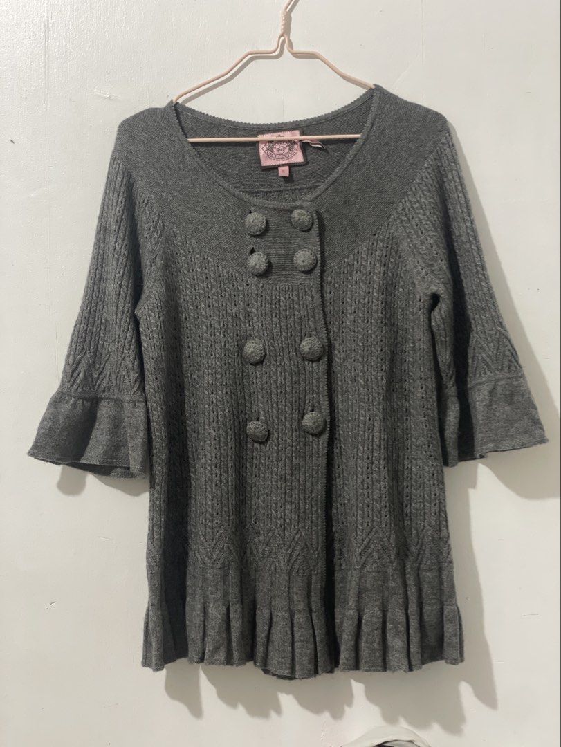 Juicy Couture Double Buttoned Knitted Top (Category: Others Tops) located in Tuguegarao City. Submitted by ziggerryy (Listing ID 1460296415, Image 1). Description: ‼️LAST PRICE ALREADY‼️ No flaws. No holes Small on tag but best fit M-Semi L .