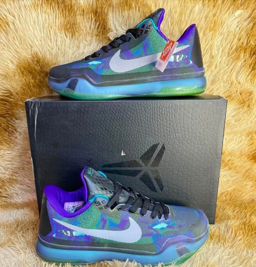 Kobe 10 peach jam also known as overcome (Category: Sneakers) located in Santa Ignacia. Submitted by grandwind-8a24 (Listing ID 1460218054, Image 1). Description: Kobe 10 peach jam/overcome Brandnew with box Size Euro 44/28cm Actual photo posted with multiple colors, gumsole, with XDR tag.