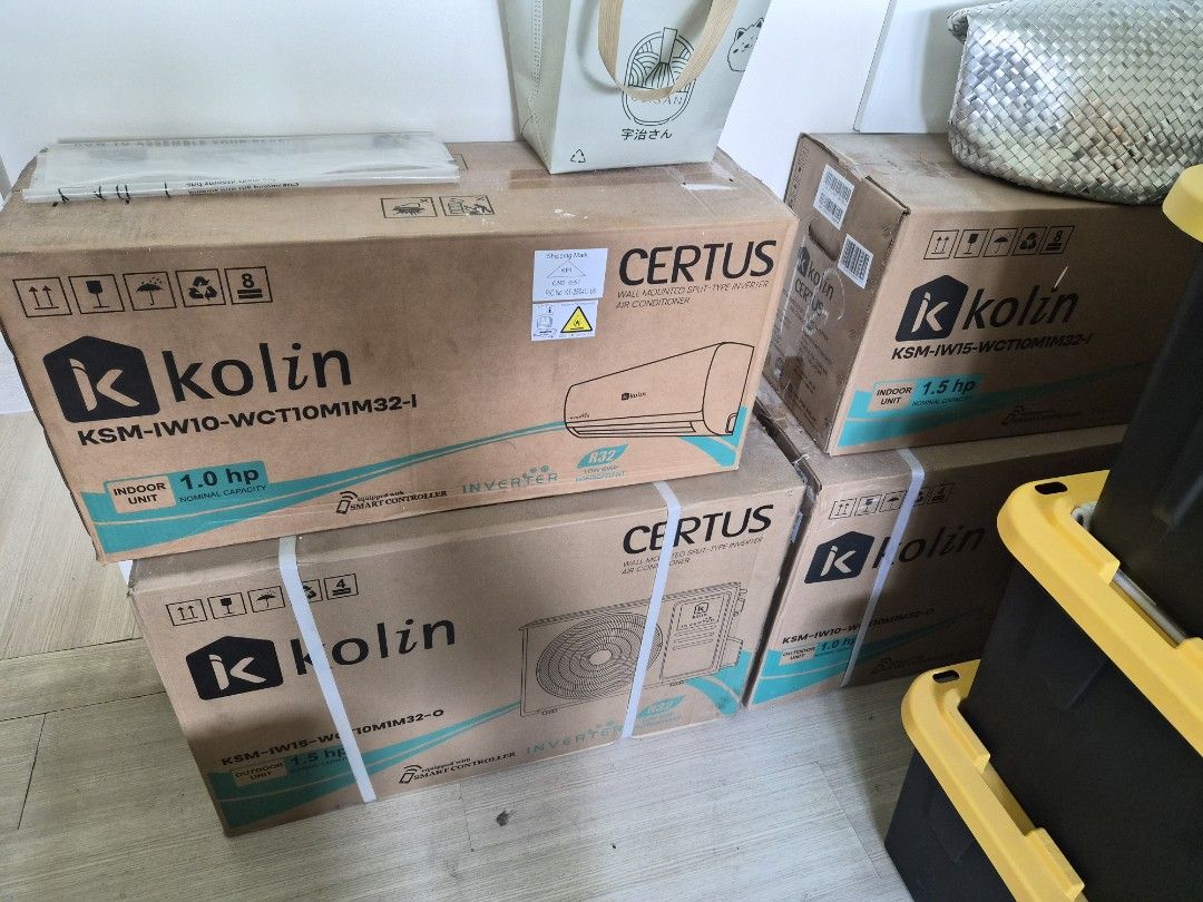 Kolins Wall Mounted Split Type Inverter Air Conditioner 1.5HP (Category: Air Conditioning and Heating) located in Pasig City. Submitted by thethingswekeep (Listing ID 1460274741, Image 2). Description: - Brand New Kolin Wall Mounted Split Type Inverter Air Conditioner - In orginal packaging, never opened/used. - 1.5HP Inverter CERTUS Series Equipped with Smart Controller CSPF and Star Rating Dual Filter Refrigerant Leakage Detector Precise Temper