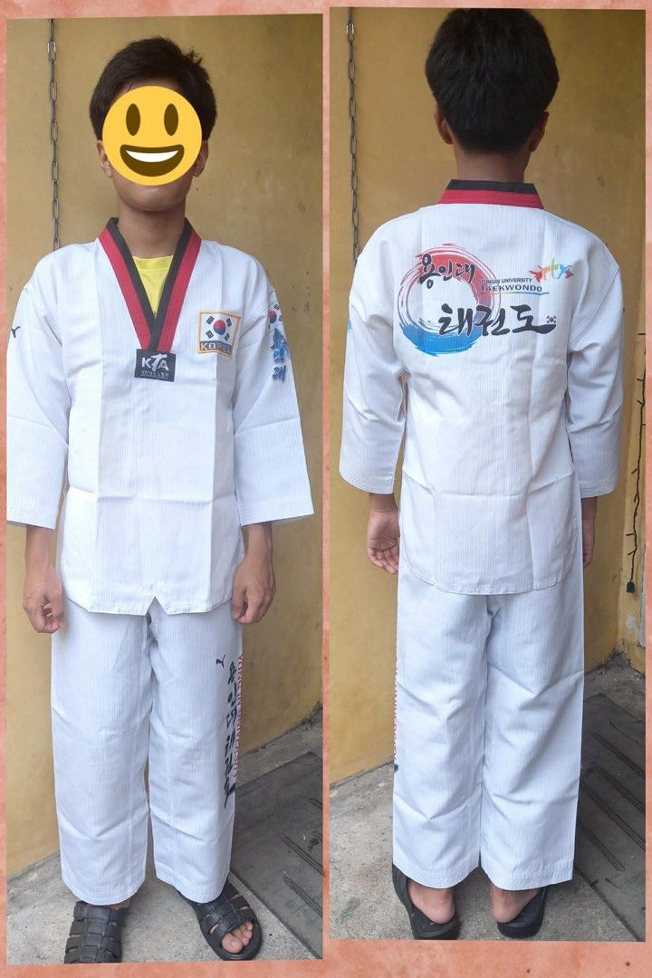 Korea Taekwando White model 5’4-5’5 (Category: Luxury Apparel) located in Naga. Submitted by happeemarket (Listing ID 1460151599, Image 1). Description: Fits small to med.