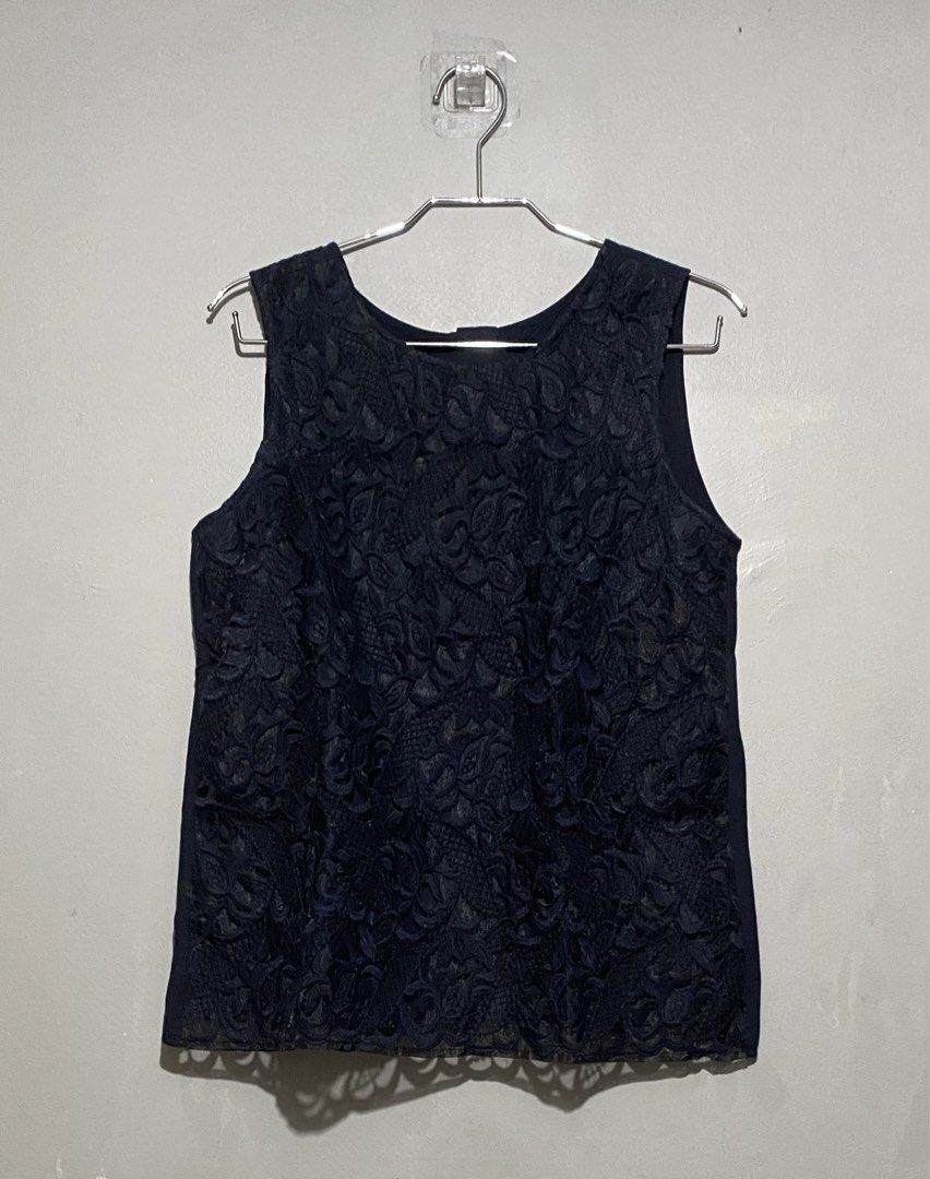 Lace sleeveless top (Category: Sleeveless) located in Mandaluyong City. Submitted by aiztyle (Listing ID 1460140447, Image 1). Description: Lace sleeveless top Best fit Medium Measurement: Bust 36” Length 23” SALE Php150.00 only.
