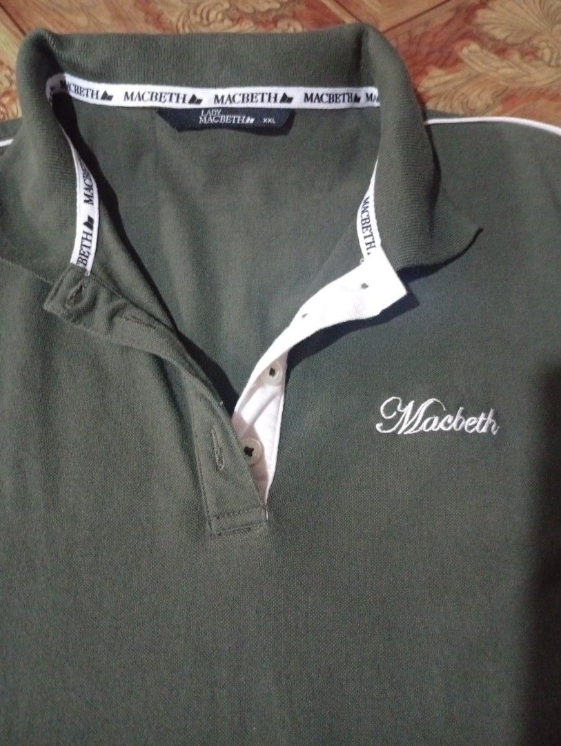 Lady Macbeth polo shirt (Category: Shirts) located in Quezon City. Submitted by purple_haven (Listing ID 1460111431, Image 2). Description: lady Macbeth army green polo shirt size xxl size runs small can fit large to xl.