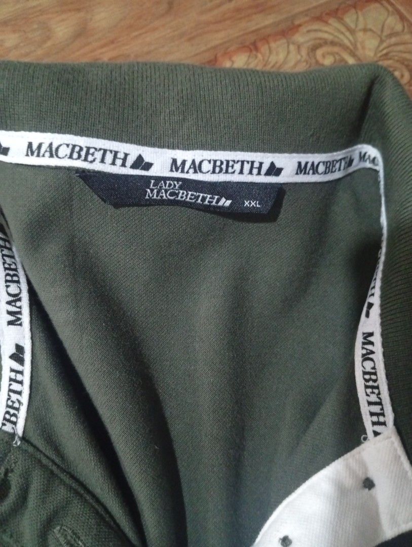 Lady Macbeth polo shirt (Category: Shirts) located in Quezon City. Submitted by purple_haven (Listing ID 1460111431, Image 3). Description: lady Macbeth army green polo shirt size xxl size runs small can fit large to xl.