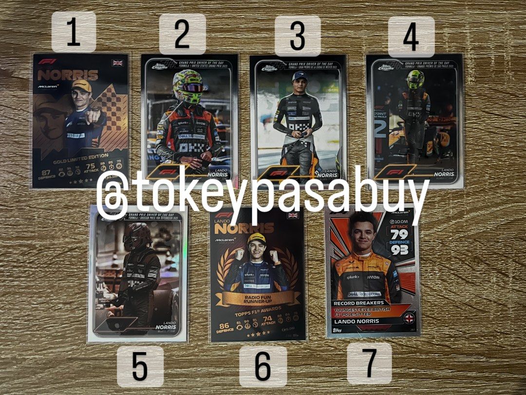 LANDO NORRIS F1 CARDS (Category: Raw Singles) located in Paranaque City. Submitted by tokeypasabuy (Listing ID 1460122155, Image 1). Description: ONHAND 👌 READY TO SHIP 👌 OFFICIAL 👌 LANDO NORRIS F1 CARDS 250 PHP EA MOP: Maribank/Bank Transfers MOD: SCO/JNT DM for Inquiries 😊 .