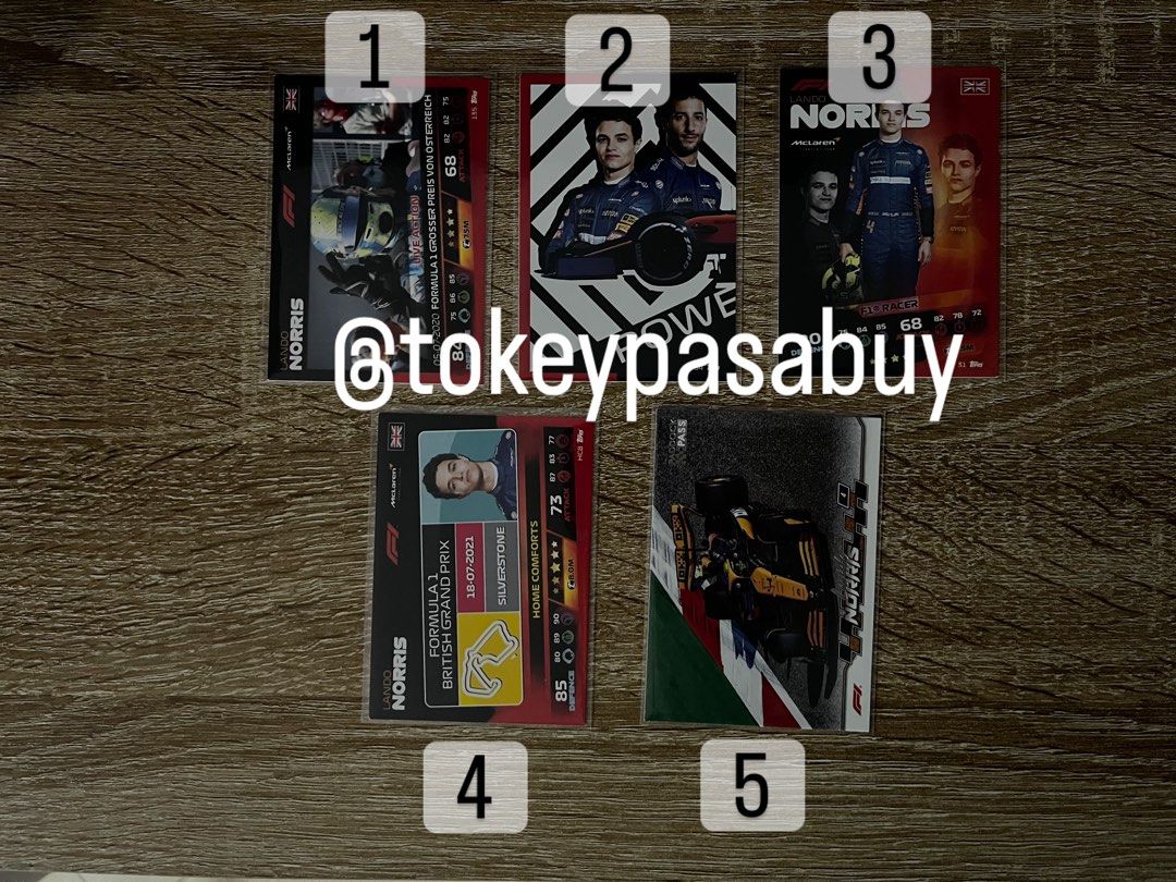 LANDO NORRIS F1 CARDS (Category: Raw Singles) located in Paranaque City. Submitted by tokeypasabuy (Listing ID 1460122964, Image 1). Description: ONHAND 👌 READY TO SHIP 👌 OFFICIAL 👌 LANDO NORRIS F1 CARDS 150 PHP EA MOP: Maribank/Bank Transfers MOD: SCO/JNT DM for Inquiries 😊 .
