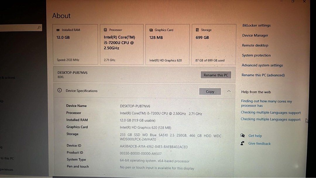 Lenovo (Category: Laptops & Notebooks) located in Antipolo. Submitted by ashirtdg (Listing ID 1460252625, Image 3). Description: Please see photo for specs Main issue: battery .