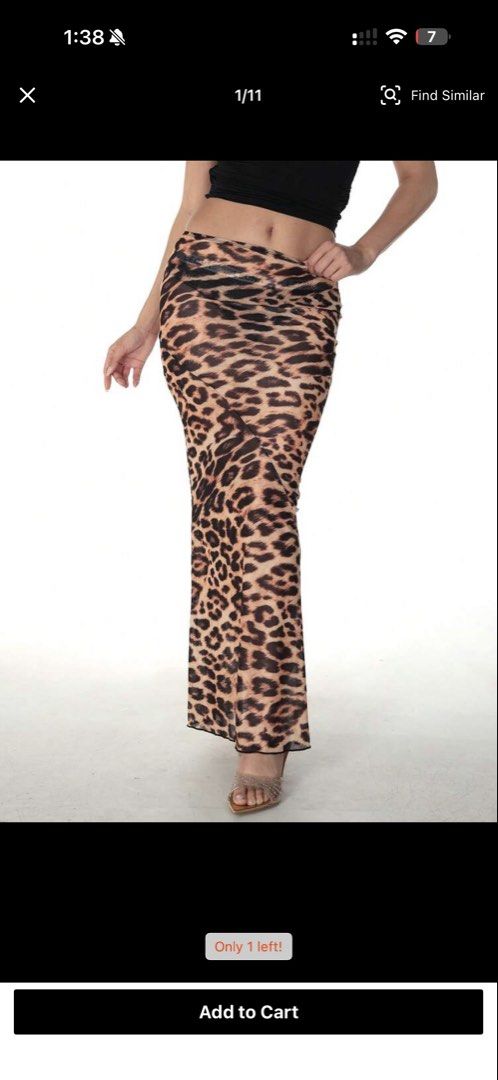 Leopard Print Maxi Skirt (Category: Skirts) located in Manila. Submitted by mightystar_c32e41 (Listing ID 1460291097, Image 1). Description: - For reference: small size, 5’6 - DM for actual pic - What you see is also what you get.