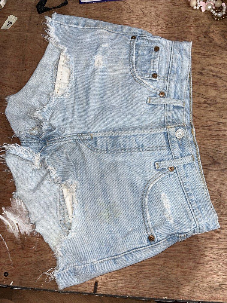Levi’s 501 tattered shorts (Category: Shorts) located in Angat. Submitted by preloved88.u (Listing ID 1460240123, Image 2). Description: Waist 26” Length 10.5”.