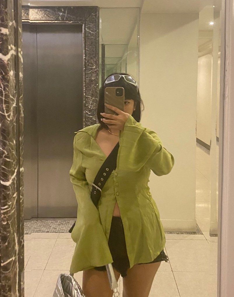 Light Green Button-Up Long Sleeve Shirt (Category: Tshirts & Polo Shirts ) located in San Jose del Monte. Submitted by pmarcos72714535 (Listing ID 1460115863, Image 1). Description: - Light green long sleeve shirt - Button-up front with a V-neckline - Features a stylish collar detail - Elegant bell sleeves - Textured fabric for a unique look - Perfect for dressing up or down Fits Medium to semi large Loc: Sun valley paranaque .