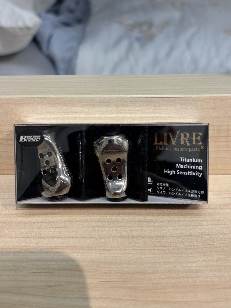 Livre Titanium custom knobs (Category: Fishing) located in Singapore. Submitted by moscadou (Listing ID 1460249067, Image 1). Description: Selling as a pair for $70.