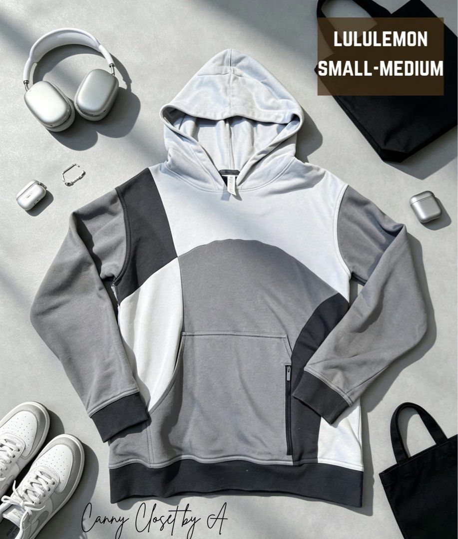 Lululemon Colorblock Hoodie Size 6 (Category: Coats, Jackets and Outerwear) located in Cavite. Submitted by arleian (Listing ID 1460108513, Image 1). Description: - Stylish Lululemon hoodie with a cool grey and white colorblock design. - Convenient front pocket with a zipper closure. - Comfortable ribbed cuffs and hem for a snug fit. - Ideal for casual outings and everyday wear..