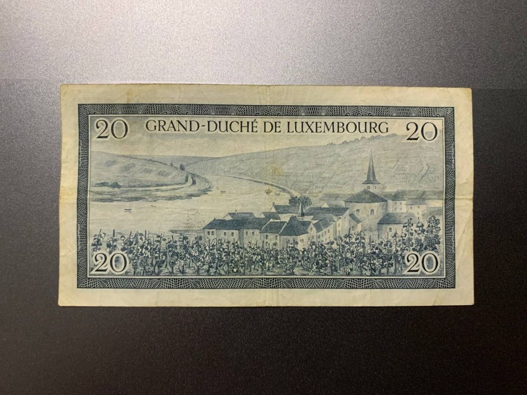 Luxembourg 20 Francs Banknote 1955 (Category: Currency) located in Indang. Submitted by vykolektor (Listing ID 1460196798, Image 2). Description: Luxembourg 20 francs Condition in photos.