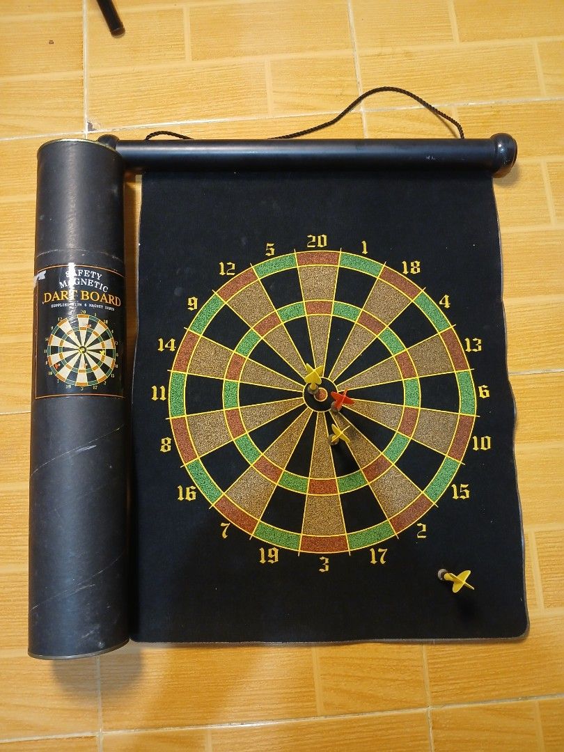 Magnetic Dart Board (Category: Action & Battle Toys) located in Manila. Submitted by asianwave189184 (Listing ID 1460264799, Image 1). Description: Magnetic Dart Board High Quality with 4 dart and storage tube.