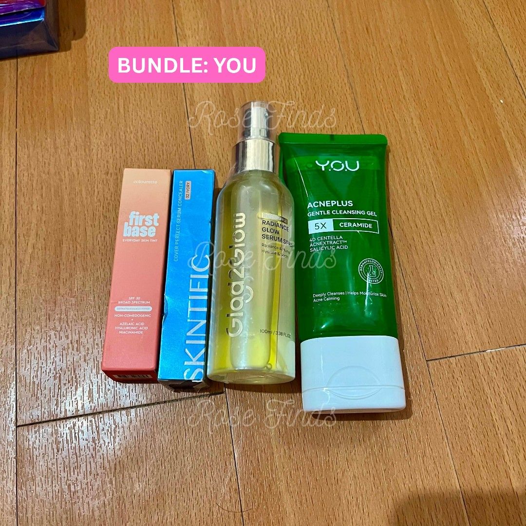 MAKEUP BUNDLE GLAD TO GLOW, YOU, FIRST BASE AND SKINTIFIC (Category: Makeup) located in Butuan. Submitted by rosefinds19 (Listing ID 1460175000, Image 1). Description: can choose shades for first base and skintific concealer below srp makeups available 💯Authentic and brandnew have facebook group chat if interested to join. JUST DM.